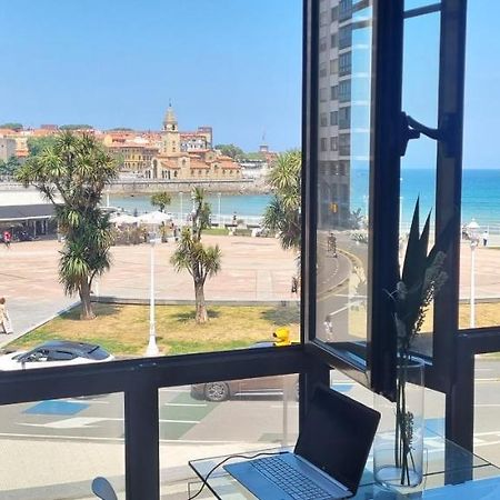Apartamento La Escalerona Con Vistas Al Mar Lägenhet Gijón Exteriör bild