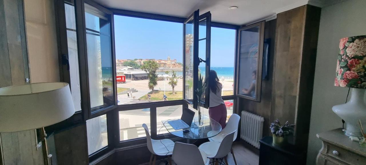 Apartamento La Escalerona Con Vistas Al Mar Lägenhet Gijón Exteriör bild